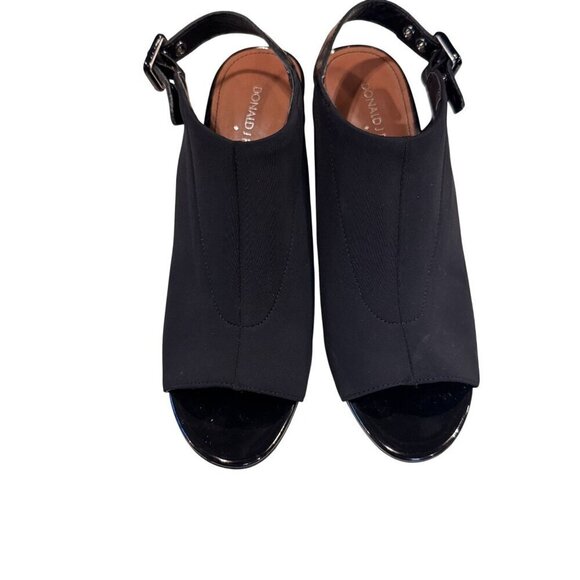 Donald J Pliner Black Block Heel Open Toe Slingback Sandals Womens Size 8.5 - Picture 2 of 10